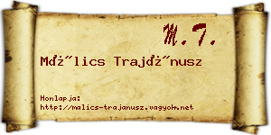 Málics Trajánusz névjegykártya